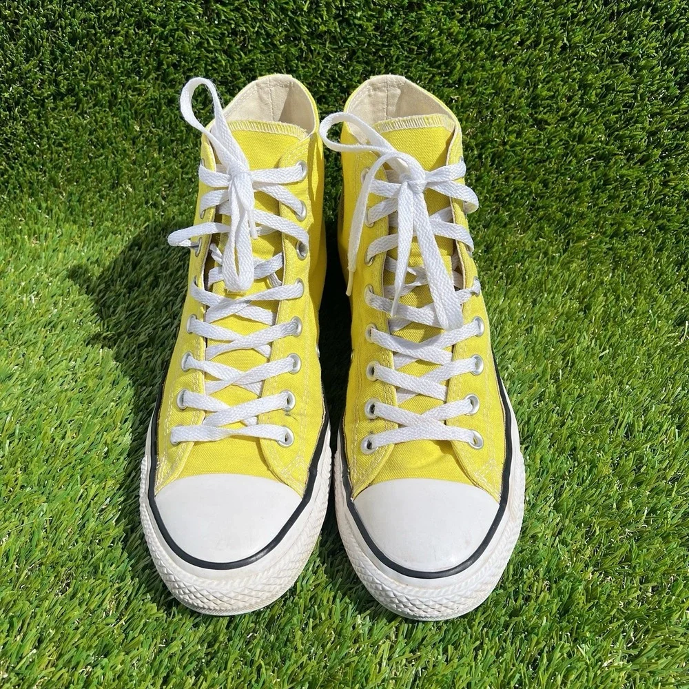 Converse Shoes Men Size 9 Chuck Taylor All Star Hi High Top Fresh Yellow 155738F